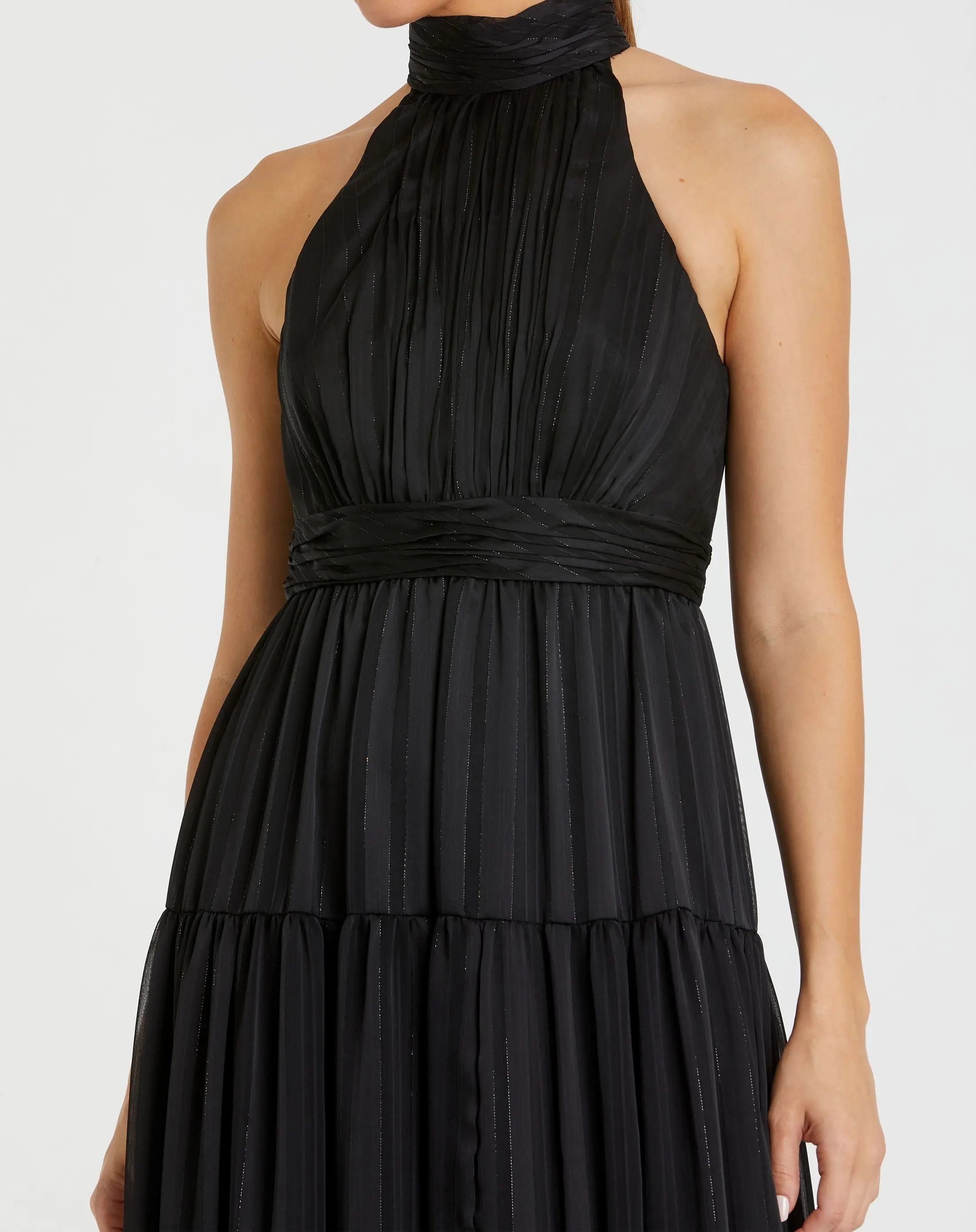 Black Tie Halter Neck Tiered Gown - Image 2