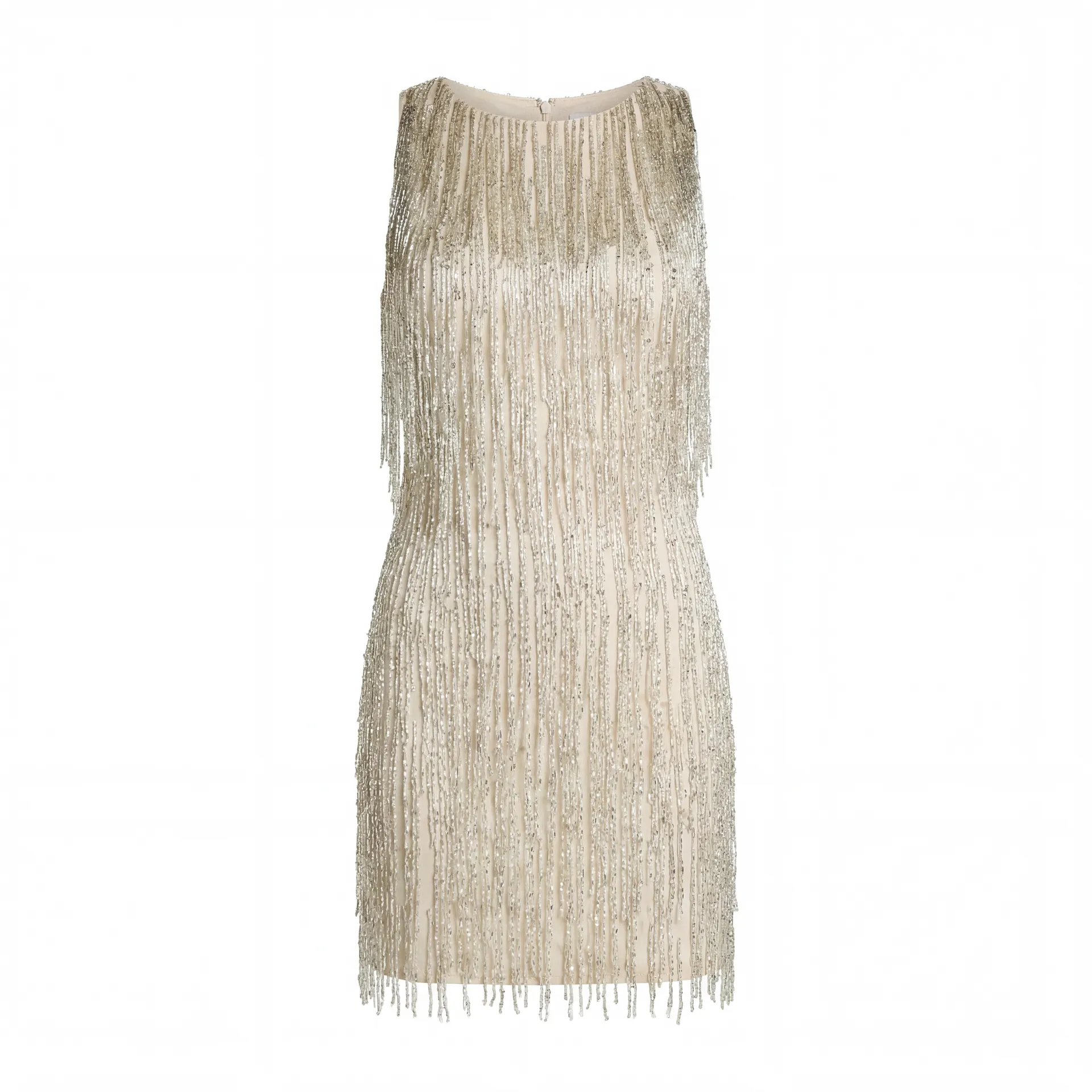 Ivory Beaded Fringe Mini Dress - Image 7