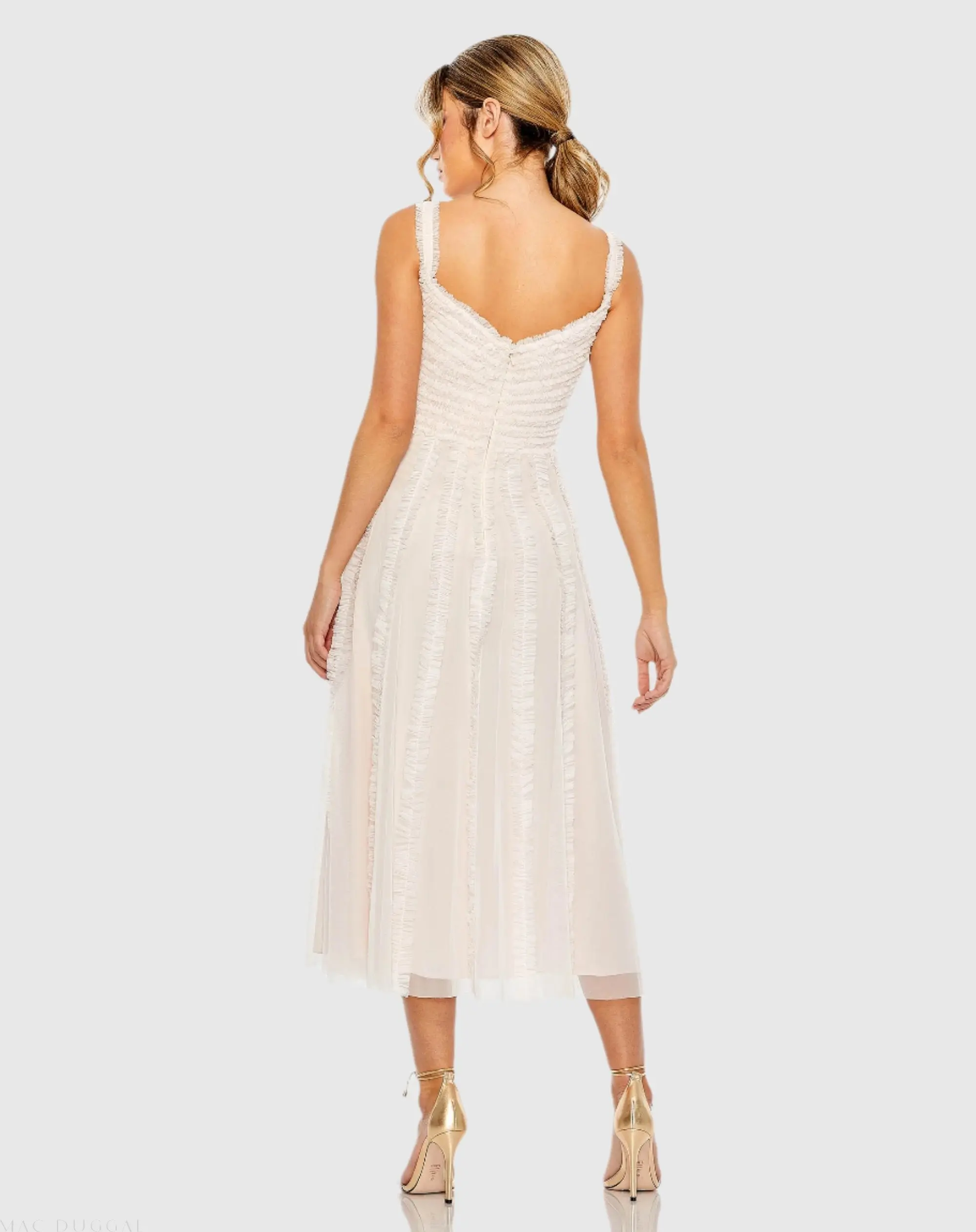 Pink Sleeveless Ruffle Tiered Dress - Image 3