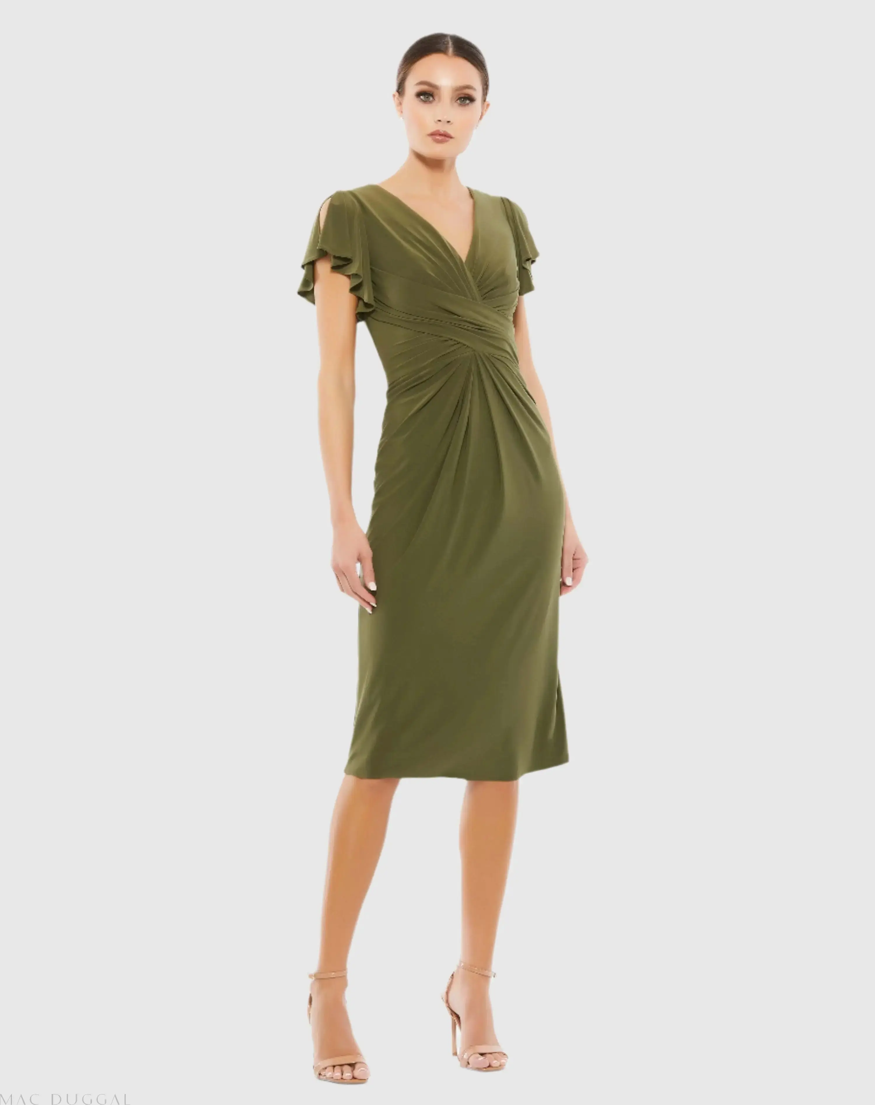 Flounce Sleeve Midi Dress - Image 3