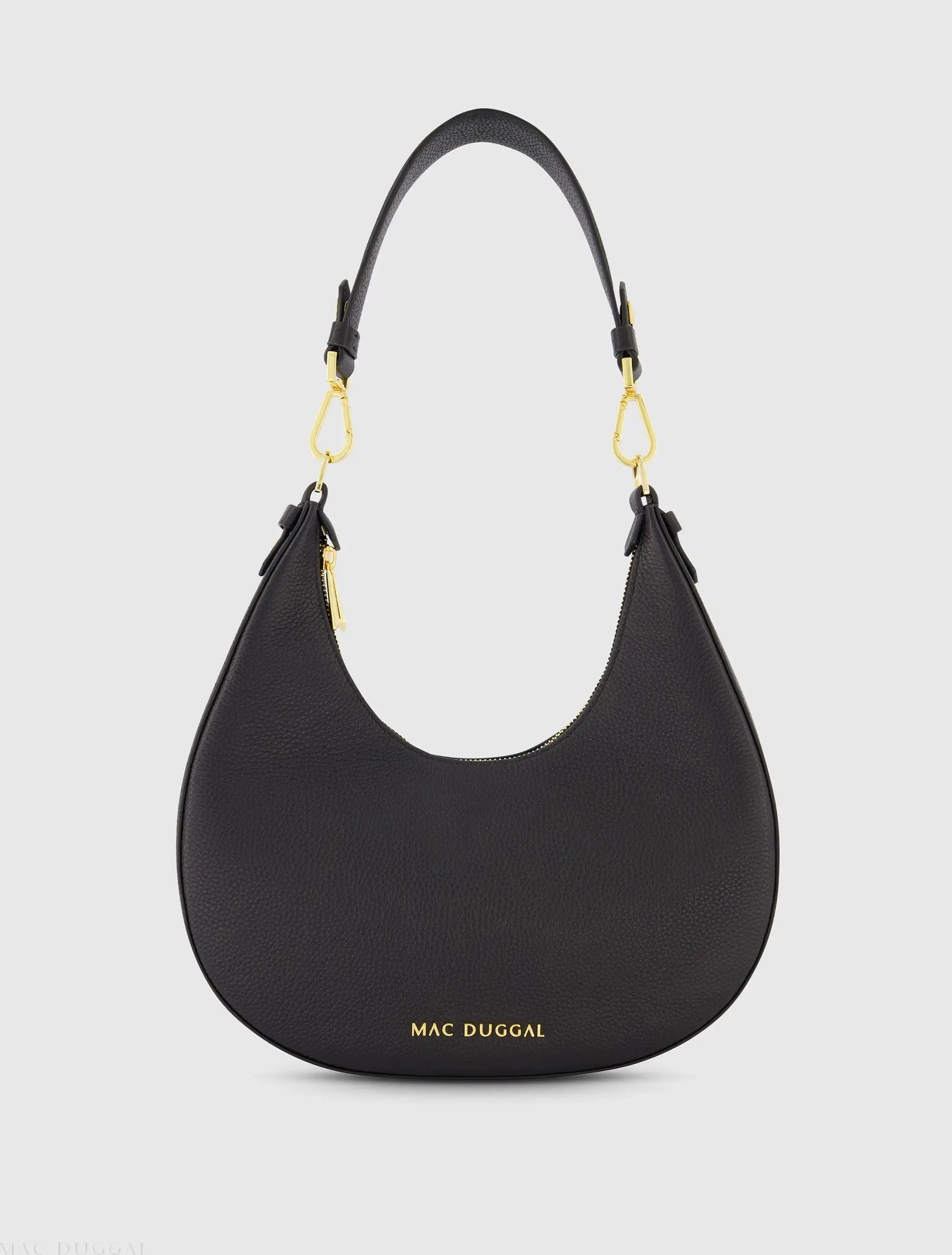 Grain Leather Hobo Bag With Gold Hardware - Image 2