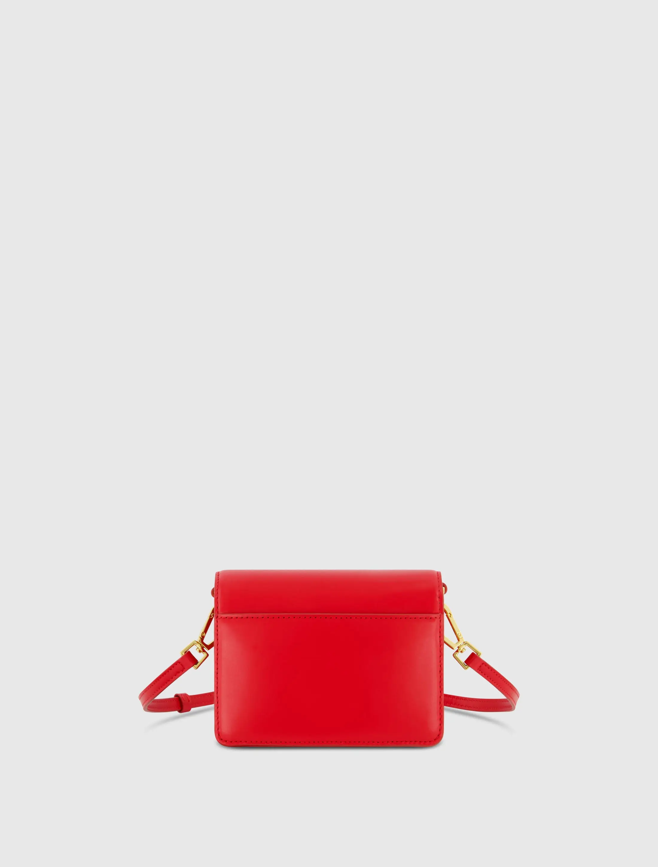 Red Mini Leather Structured Crossbody Bag - Image 5