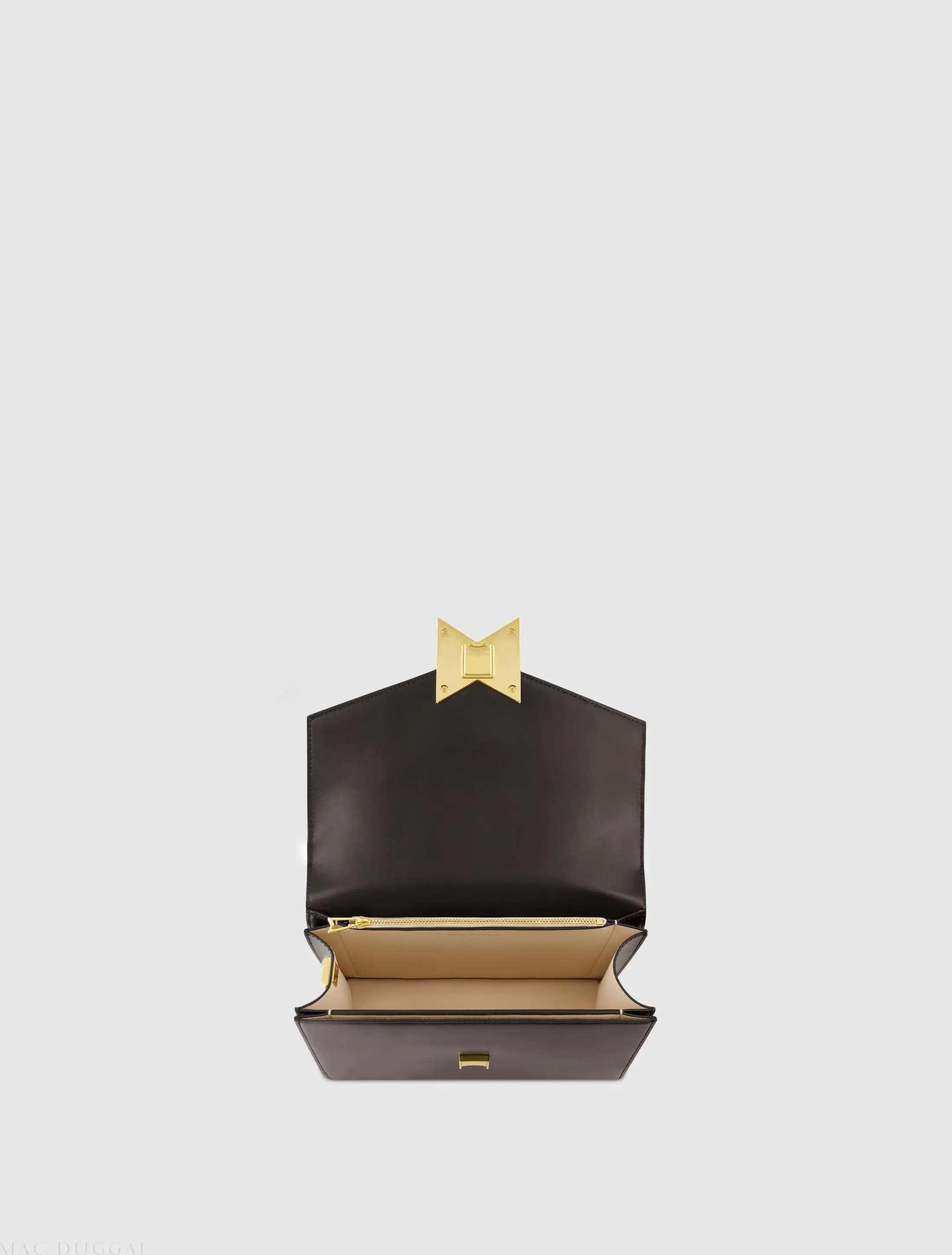Black Mini Leather Structured Crossbody Bag - Image 4