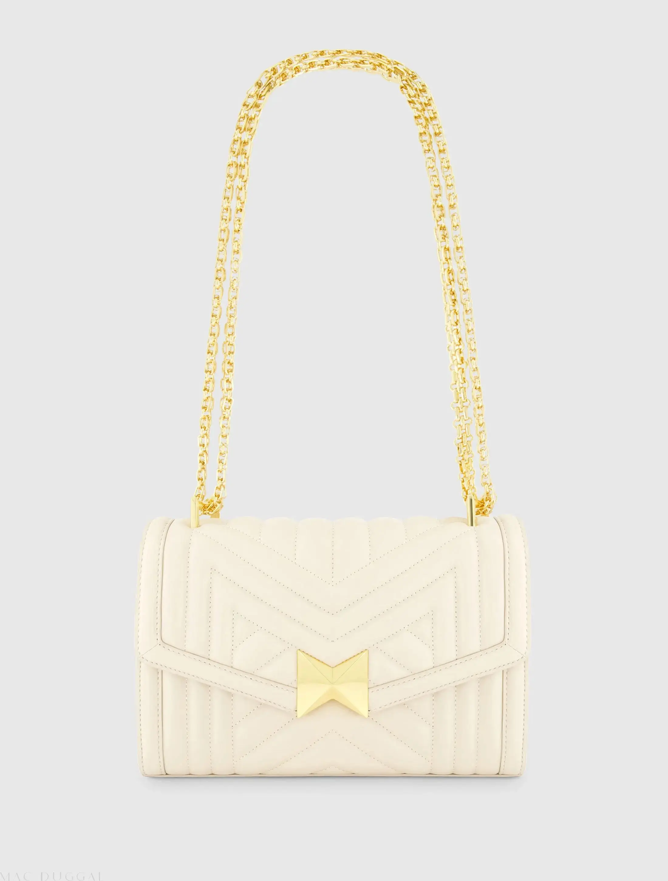 Quilted Napa Leather Handbag With Gold Chain - FINAL SALE - Image 3