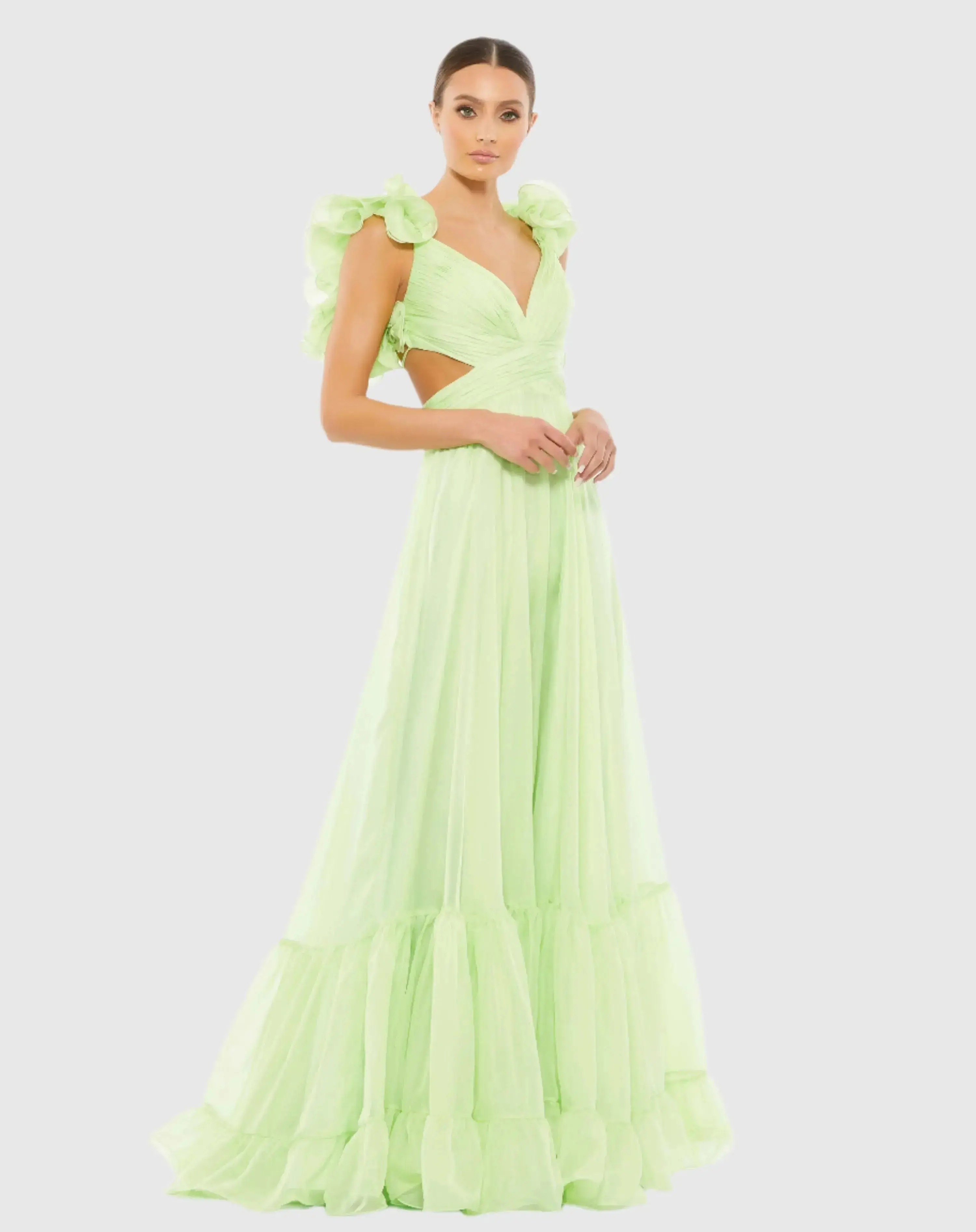 Ruffle Tiered Cut-Out Chiffon Gown - Image 4