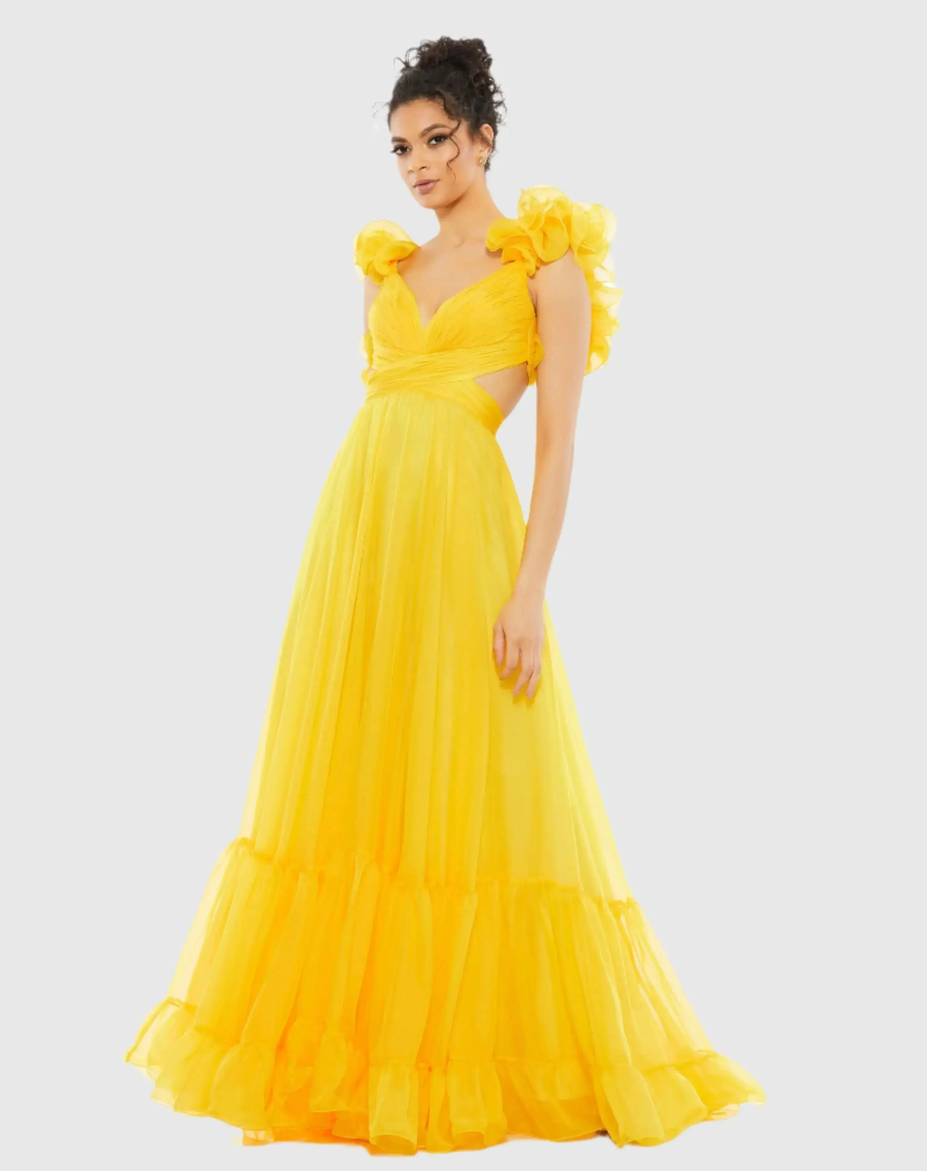Ruffle Tiered Cut-Out Chiffon Gown - Image 5