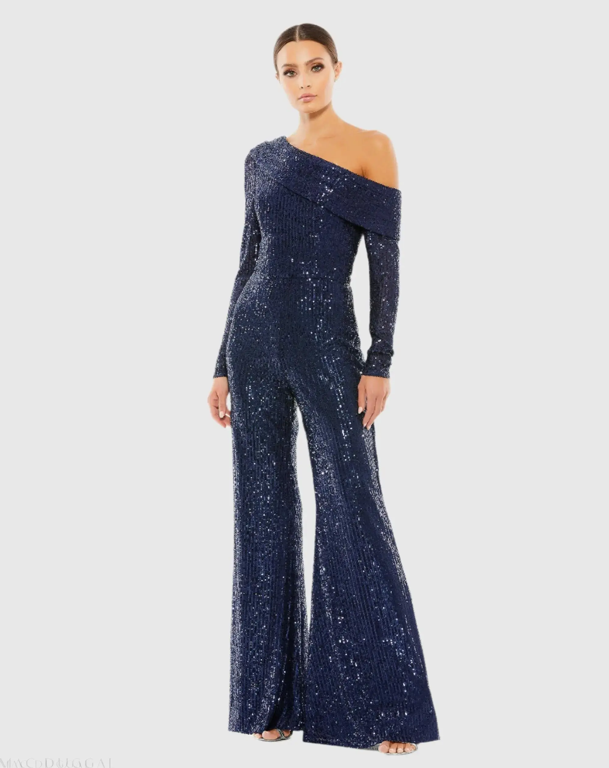 Sequined Drop Shoulder Long Sleeve Jumpsuit - Image 2